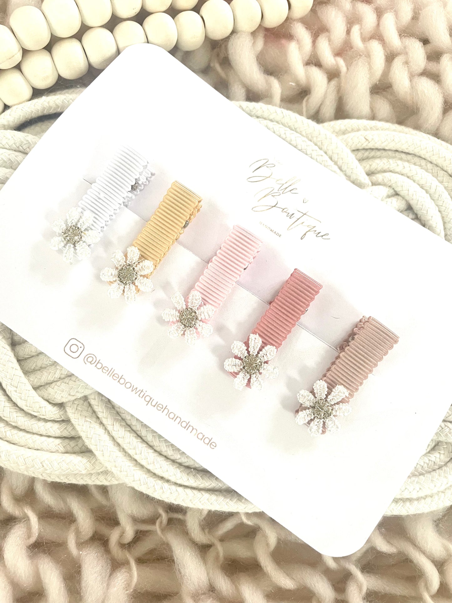 Fully Lined Flower Fringe Clips