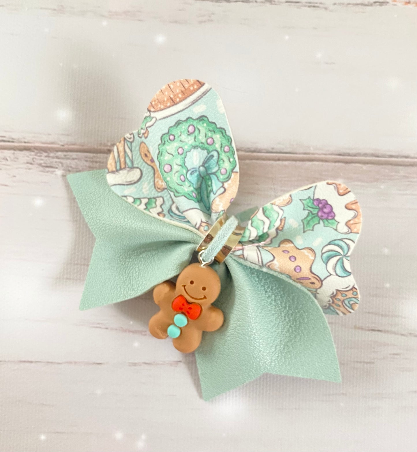 Gingerbread Man Christmas Hair Bow Clip