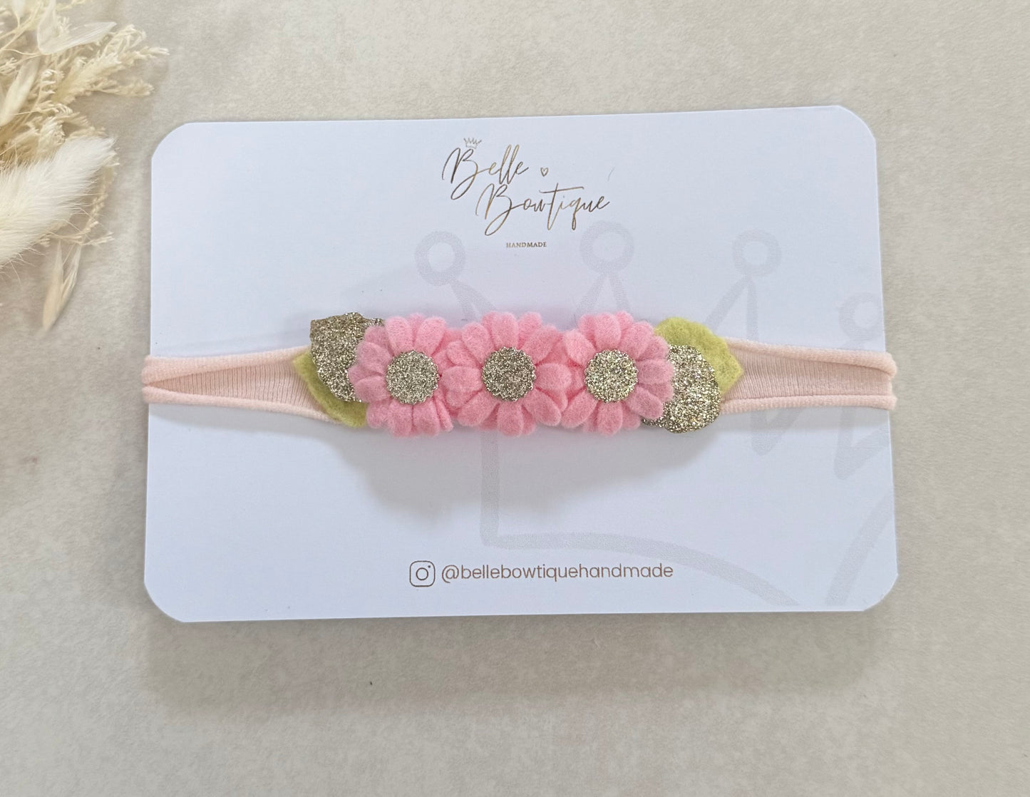Pink Daisy Baby Headband
