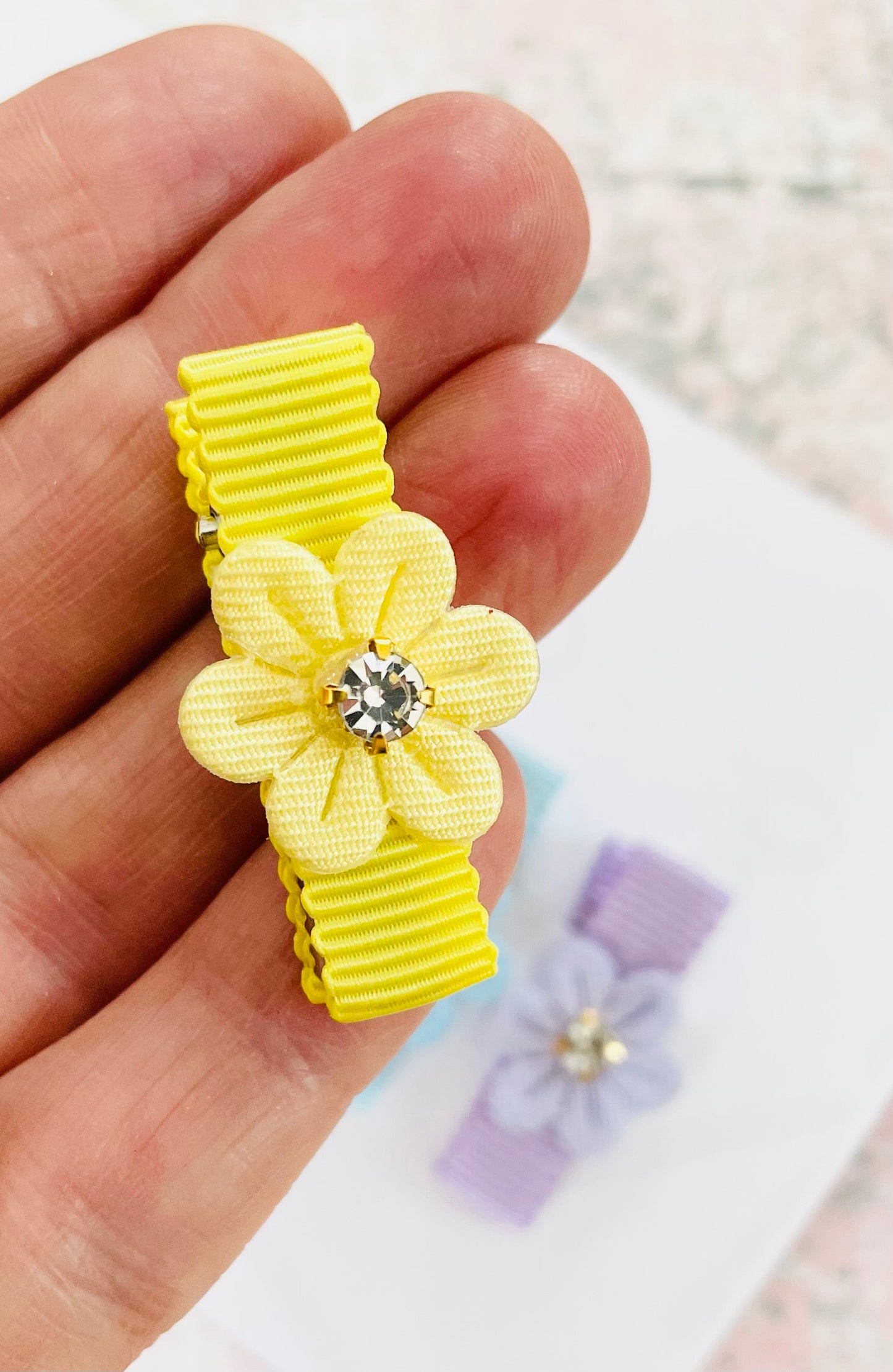 Flower Jewel Fully Lined Clips