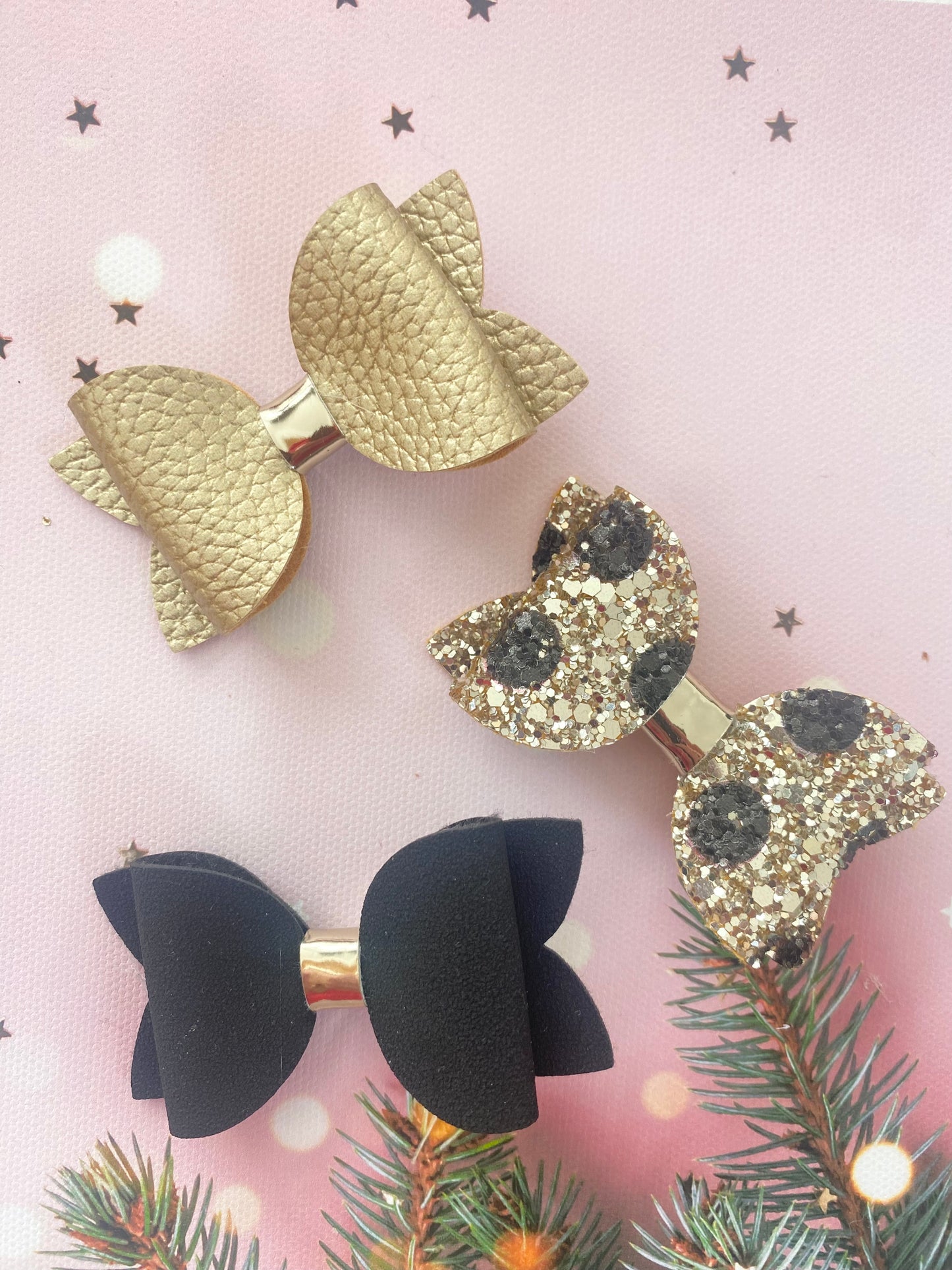 Trio Bow Set Black Gold