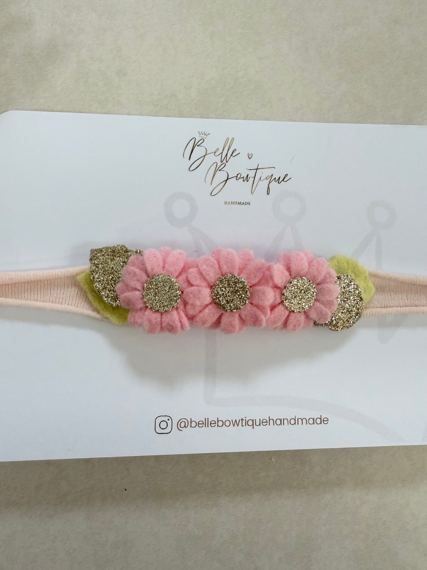 Pink Daisy Baby Headband