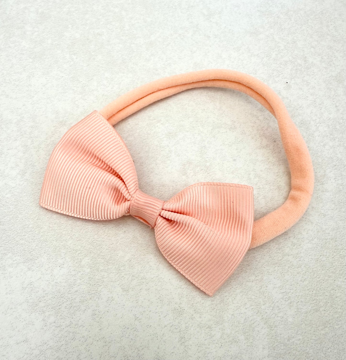 Peach Grosgrain Bow Baby Headband