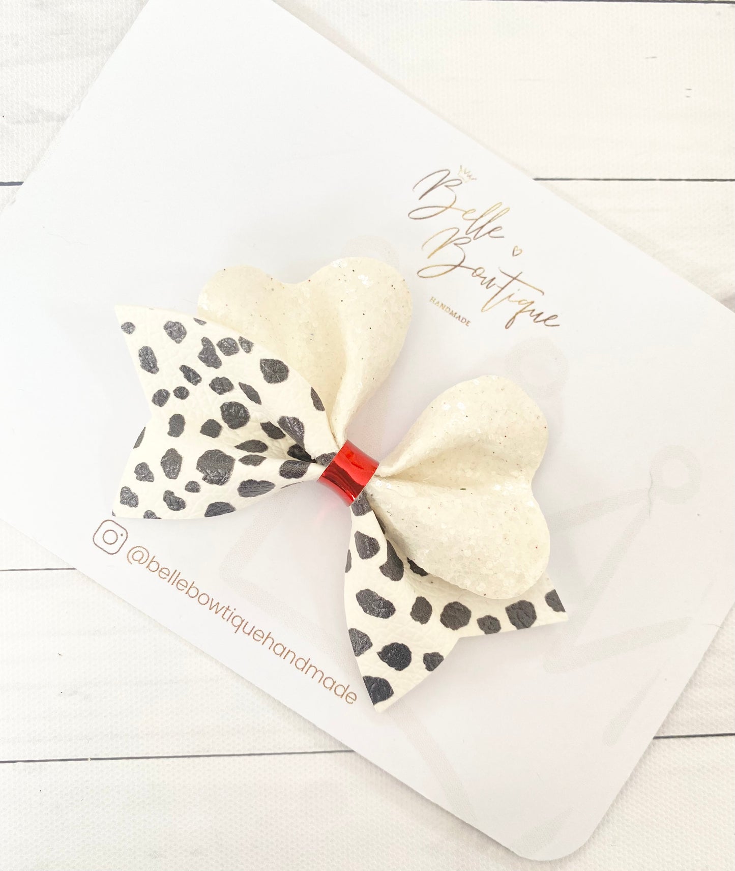Dalmatian Print Hair Bow