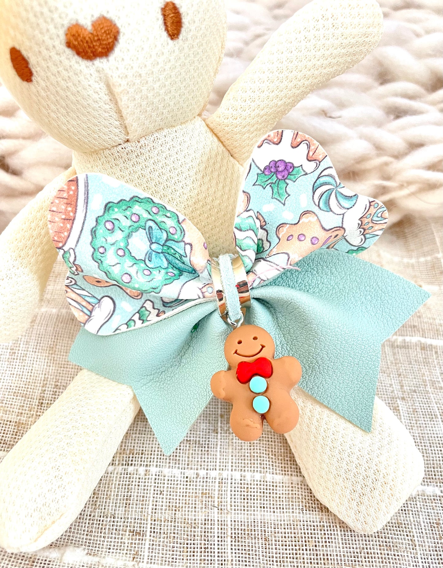 Gingerbread Man Christmas Hair Bow Clip