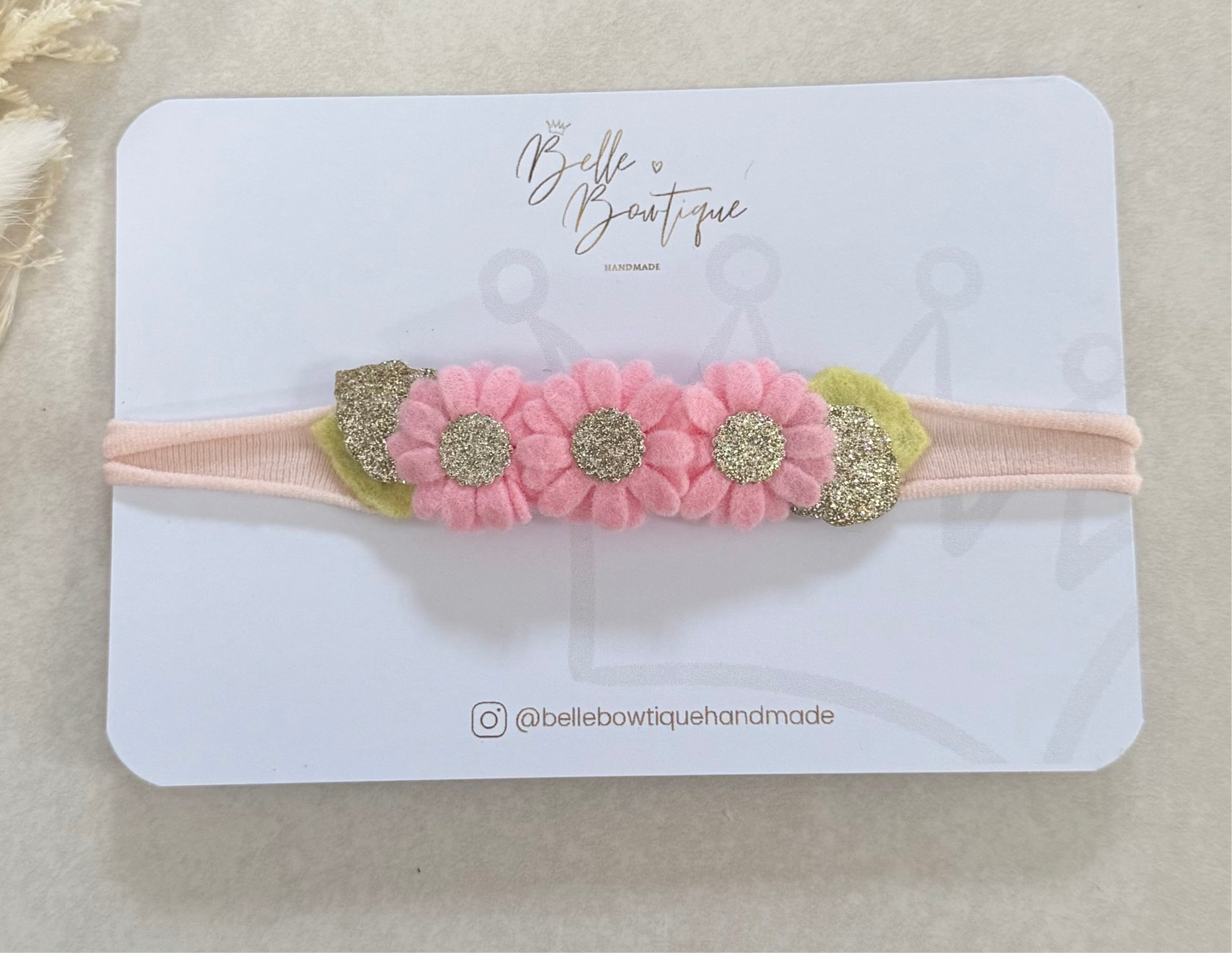 Pink Daisy Baby Headband