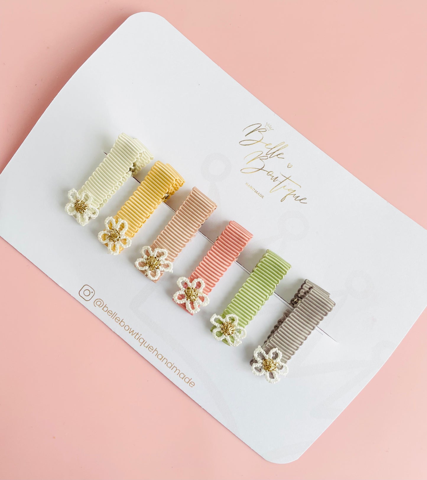 Daisy flower fringe clips pack of 6