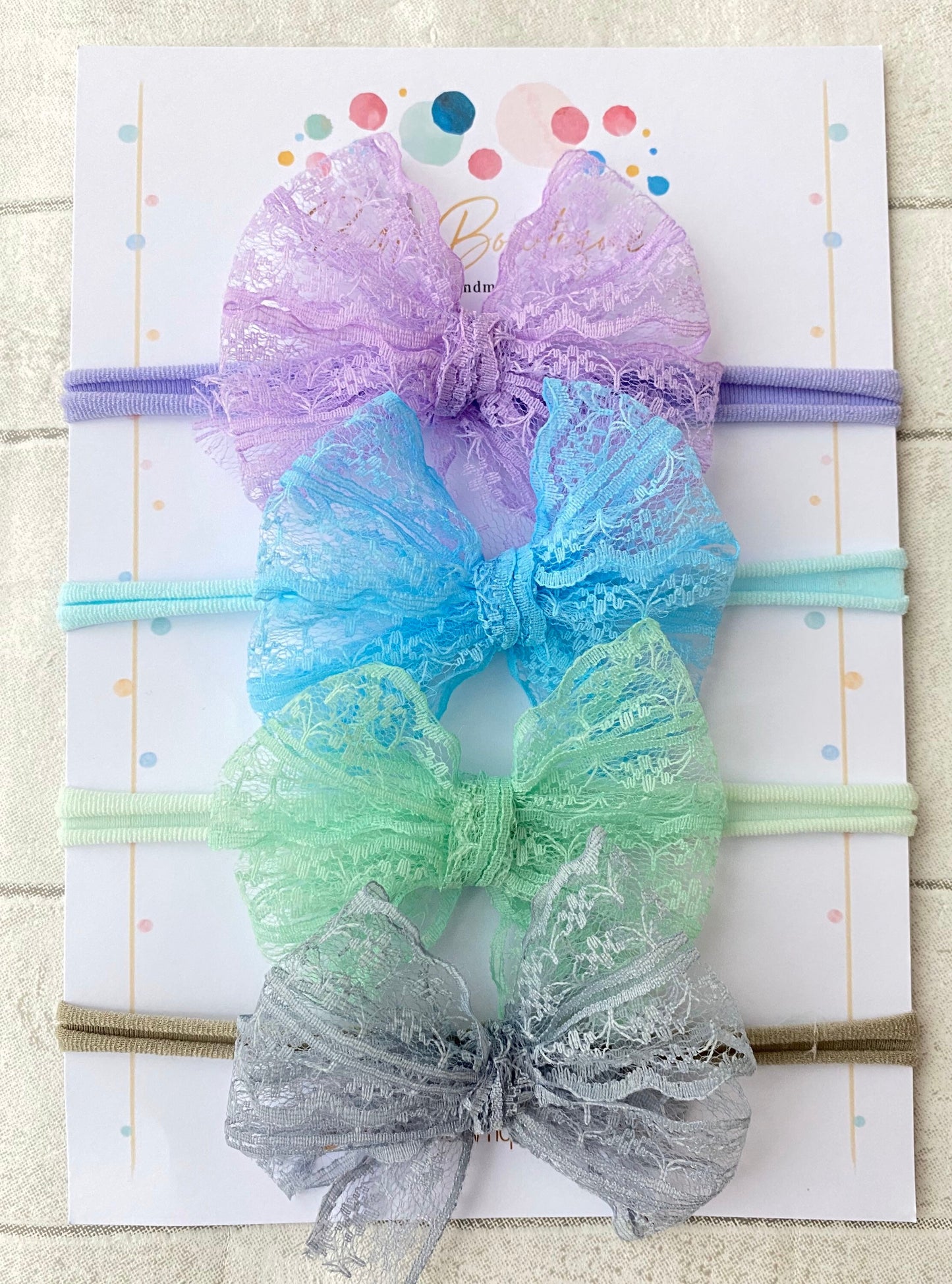 Baby Christening Headband | Newborn Headband | Newborn Bows | Christening Bows | Headband for babies | Lace Headbands for girls | Hair Bows