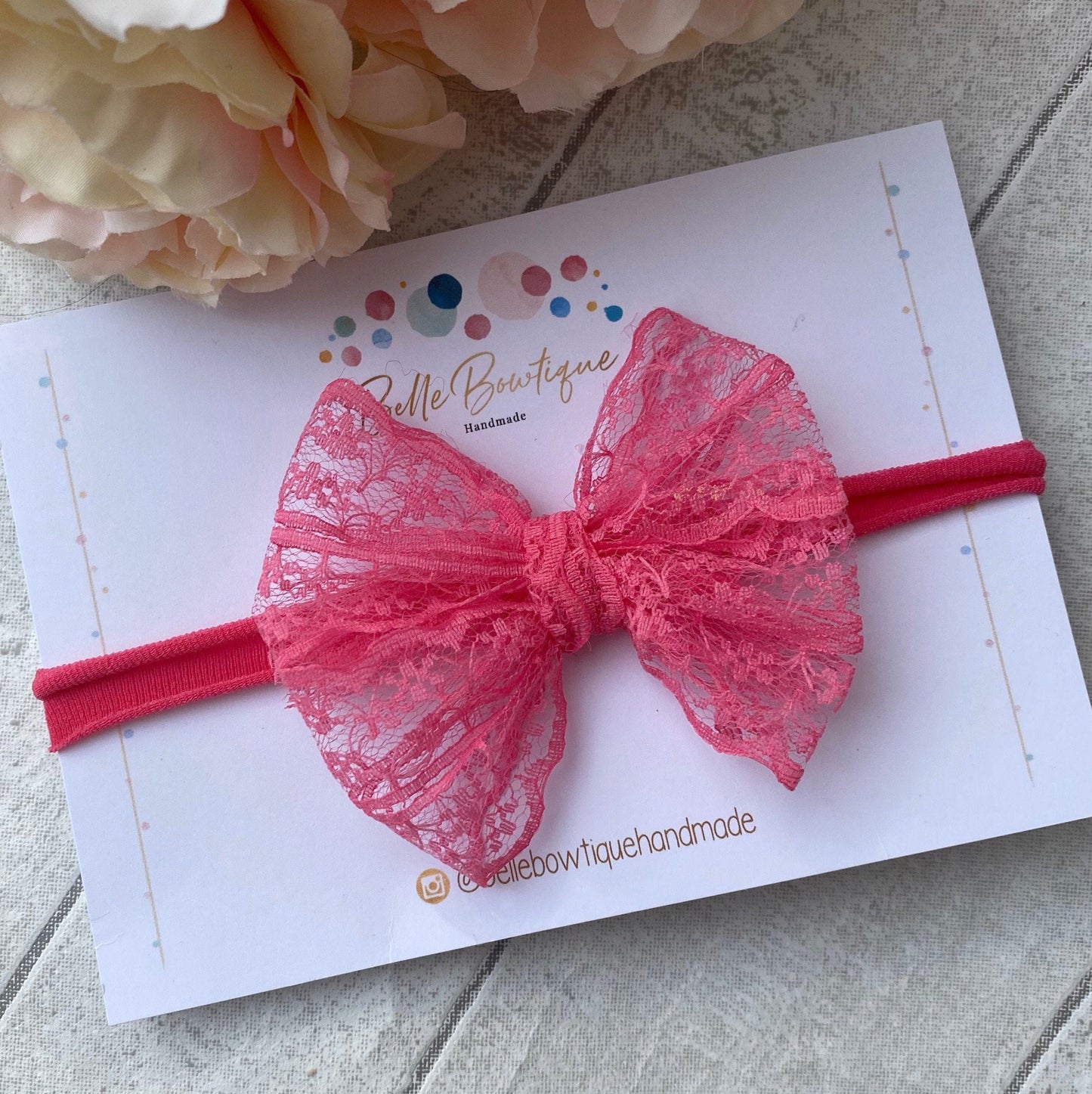 Baby Christening Headband | Newborn Headband | Newborn Bows | Christening Bows | Headband for babies | Lace Headbands for girls | Hair Bows