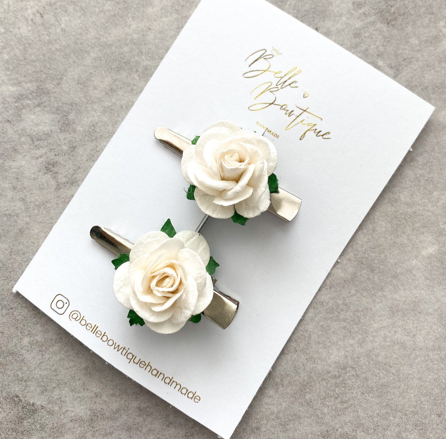 Fringe Clip - White Flower Hair Clips - wedding flower Clips - Small Clip - Fringe Clips - Baby clip - bridesmaid clip- White Wedding Clip