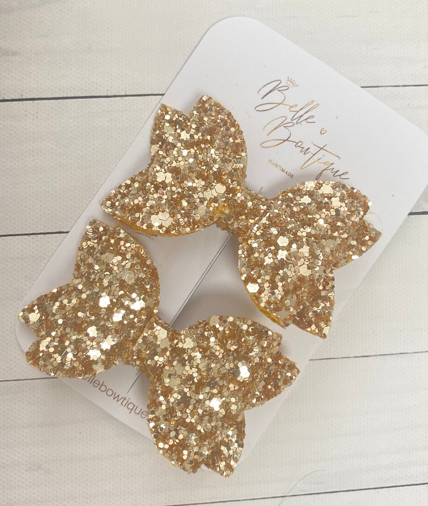 Classic Collection | Baby Gold Glitter Bow | Girls Headband | Toddler Hair Accessories | Newborn Bows | Gold Snap Clip | Gold Bobbles