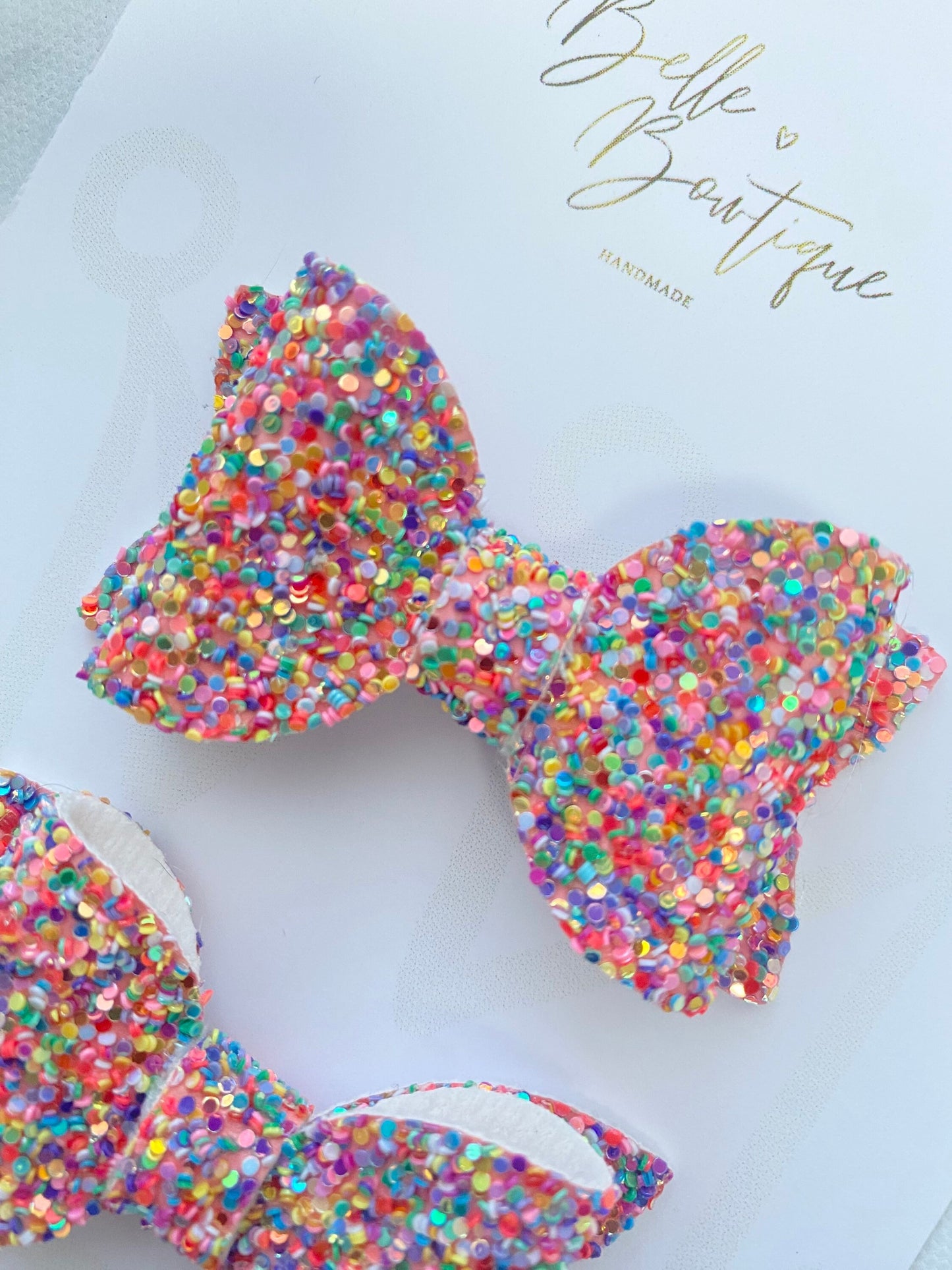 Girls Hair Clip | Unicorn Sparkle Glitter Clip | Pair of Bows Clips | Girls Bow Clips | Small Bows | Bows for Toddlers