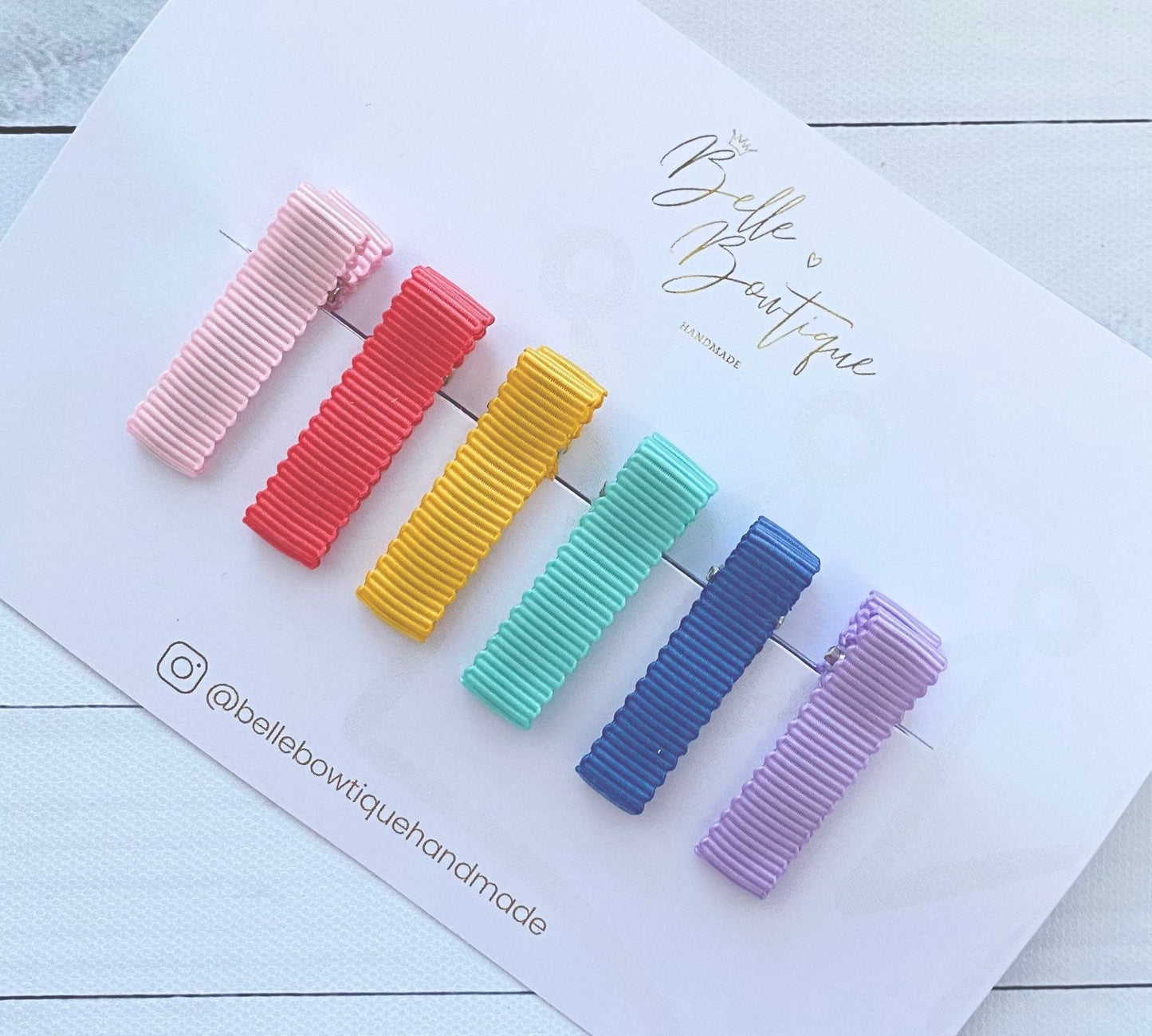 Rainbow ribbon fringe clips pack of 6 - small clips - mini clips - Clip pack - baby hair clips - toddler hair clips