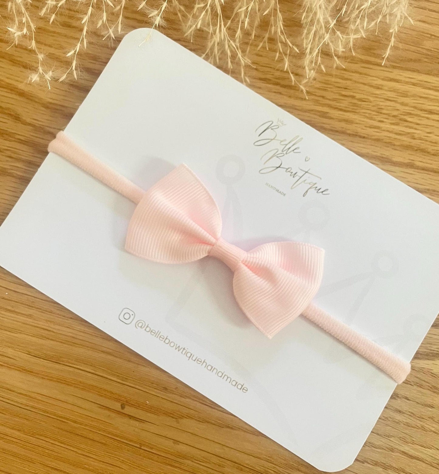 Pink Grosgrain Baby Headband with Soft Nylon Band - Newborn Toddler Headband - Comfortable Baby Hair Accessories - Perfect for Baby Girls
