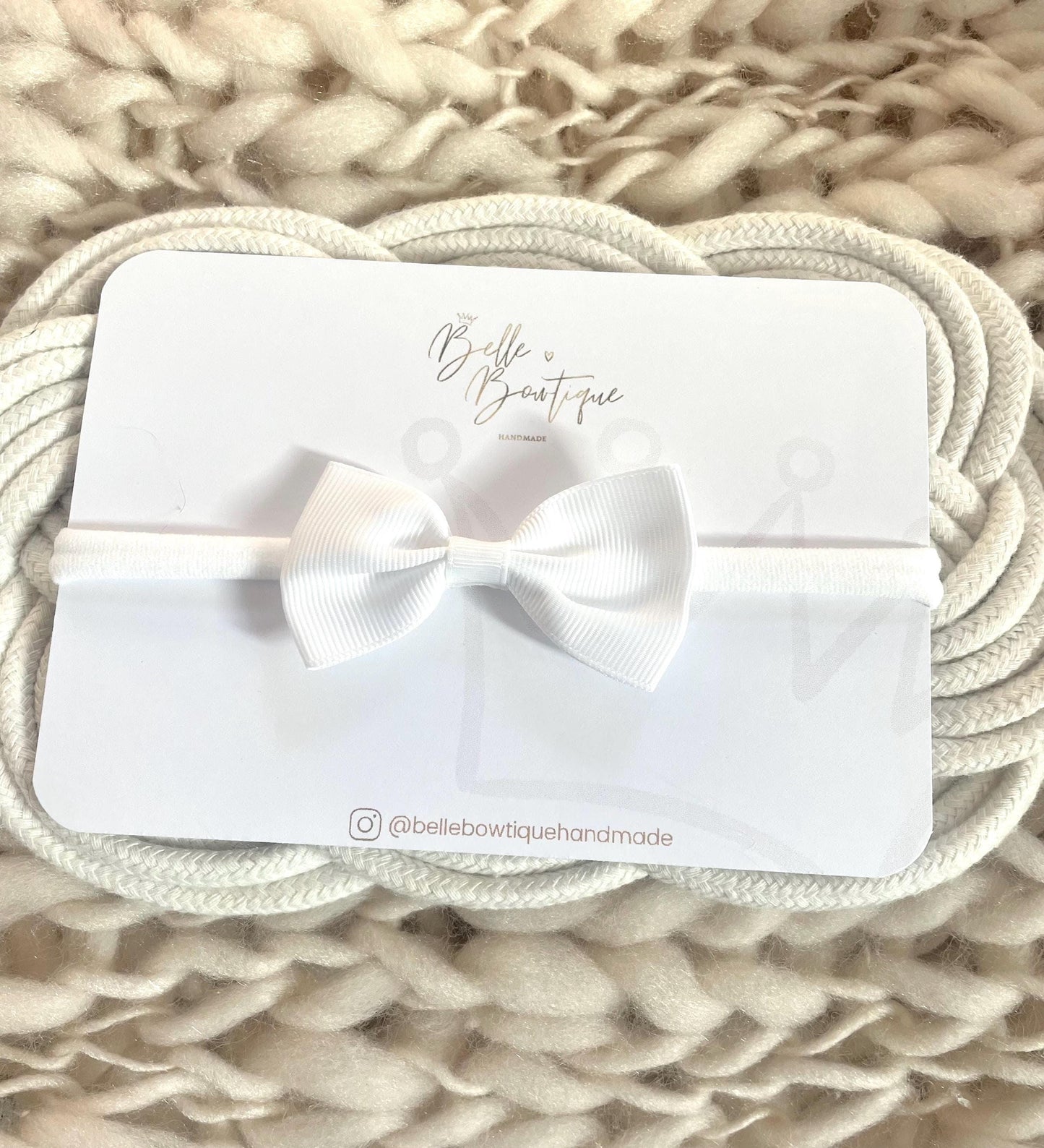 White Grosgrain ribbon headband nylon dainty headband baby headband baby girl headband basic white newborn headband
