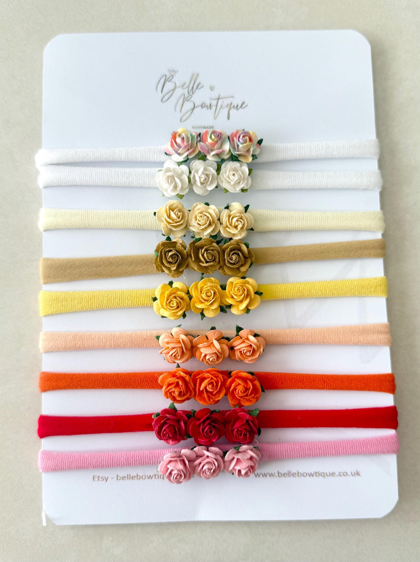 Rose Flower Baby Headband – Soft Stretchy Headband One Size Newborns, Toddlers to Adult