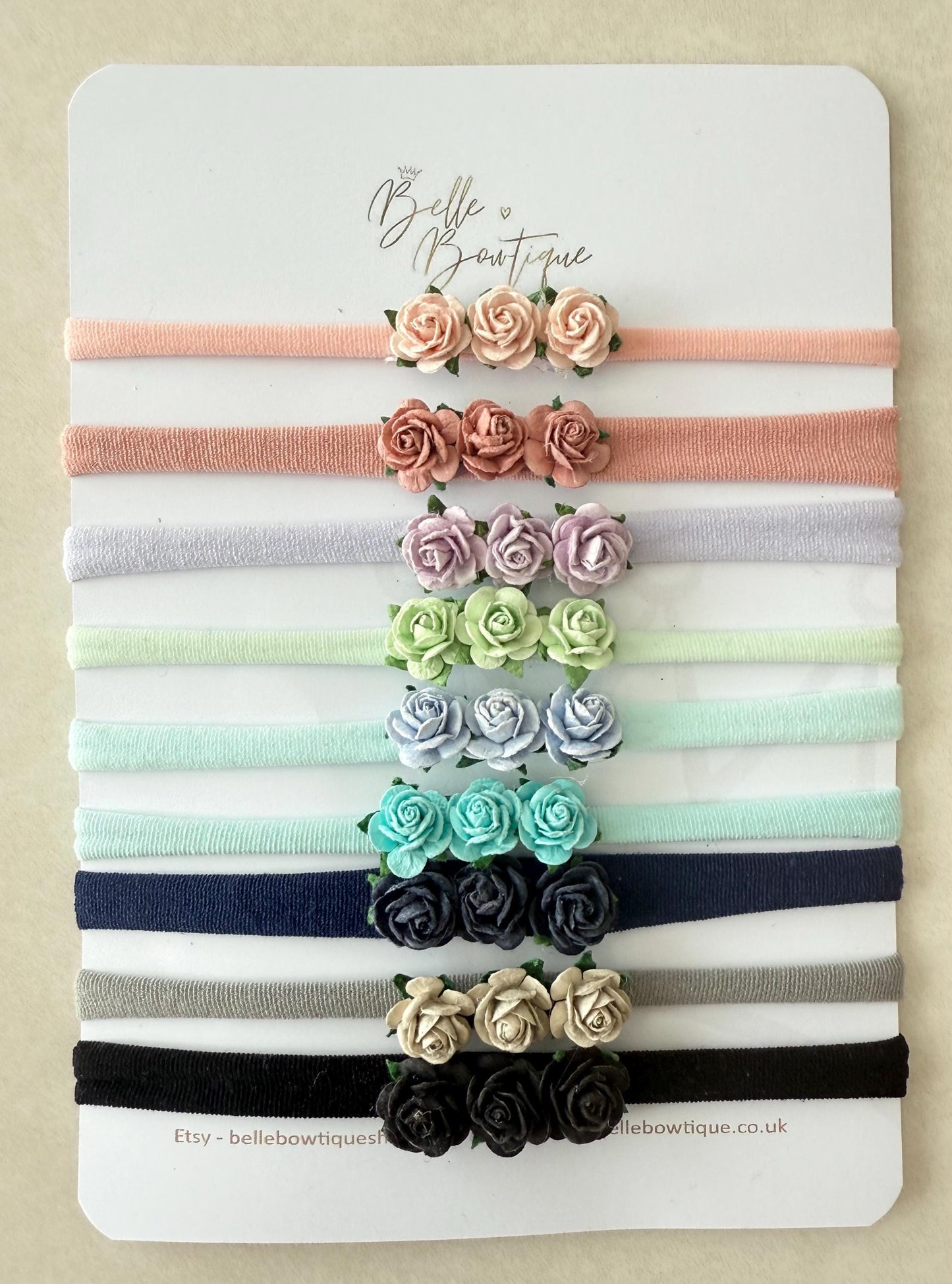 Rose Flower Baby Headband – Soft Stretchy Headband One Size Newborns, Toddlers to Adult