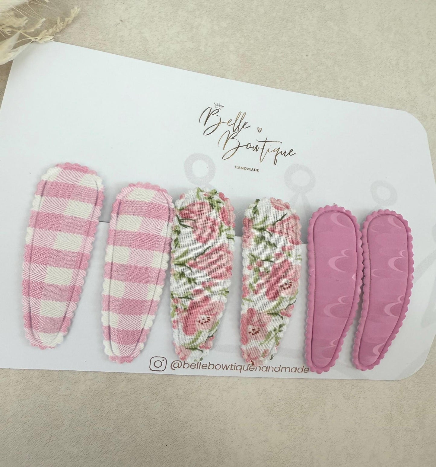 Pink Flower Snap Hair Clips – Fabric Covered Baby & Girls Hair Accessories