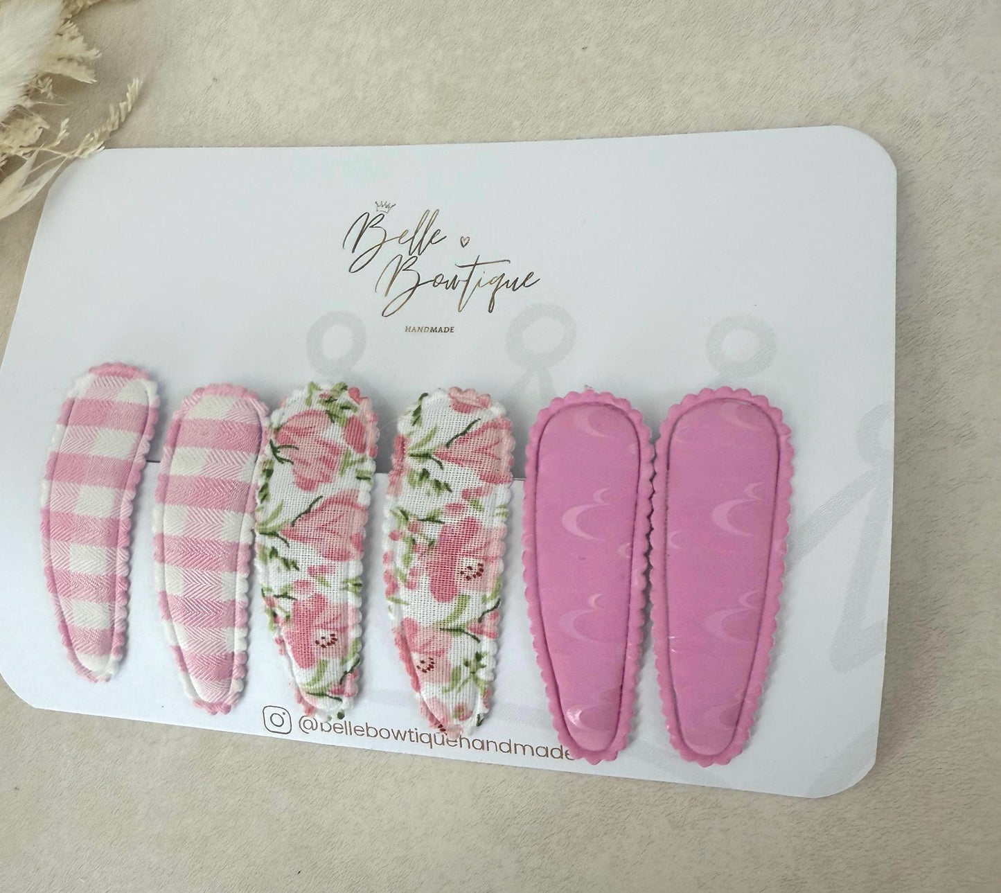 Pink Flower Snap Hair Clips – Fabric Covered Baby & Girls Hair Accessories