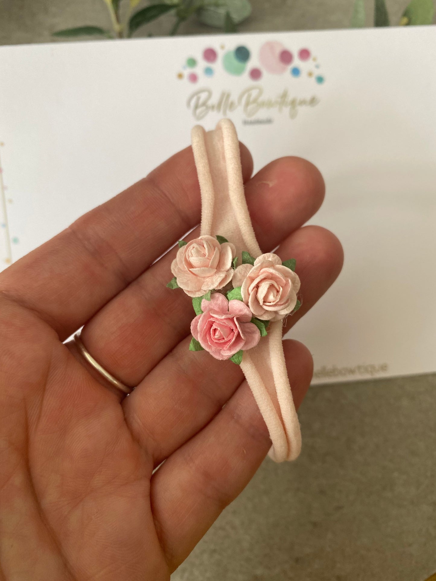 Flower Headband in Blush Pink
