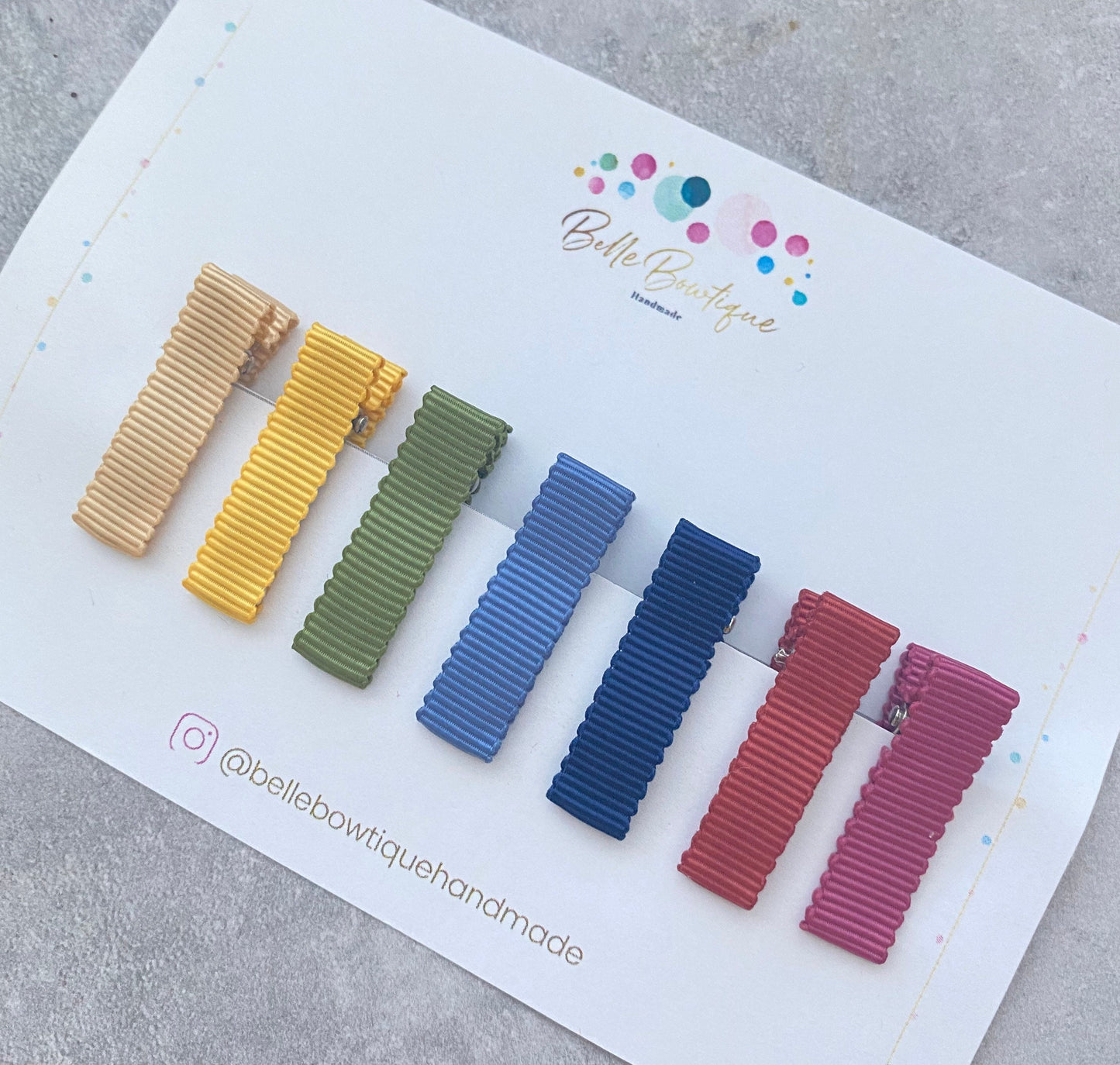 Bright Shades Ribbon Lined Fringe Clips
