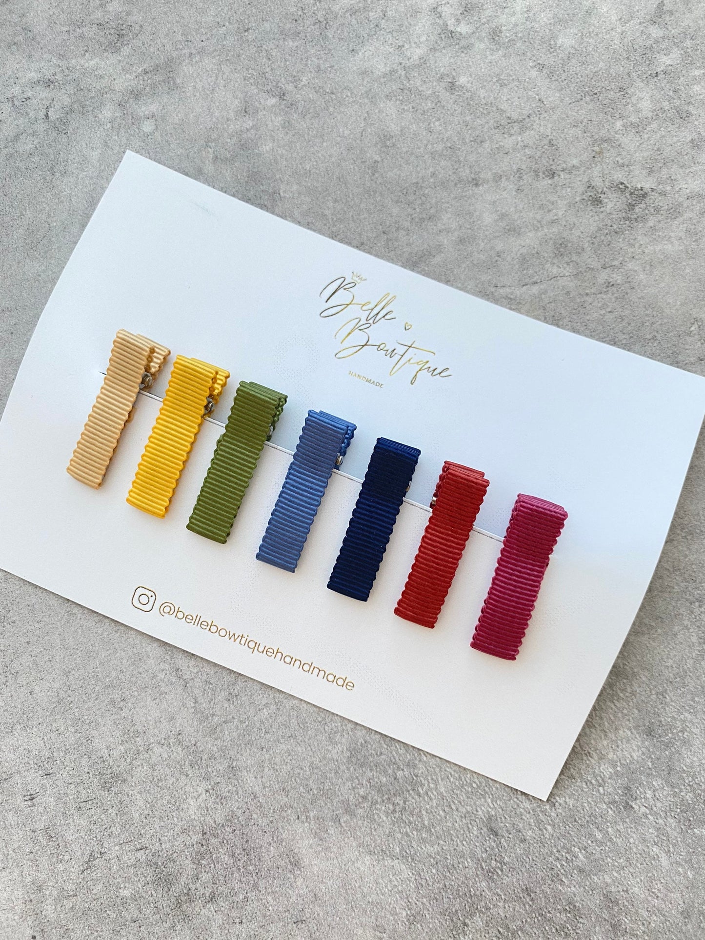 Bright Shades Ribbon Lined Fringe Clips