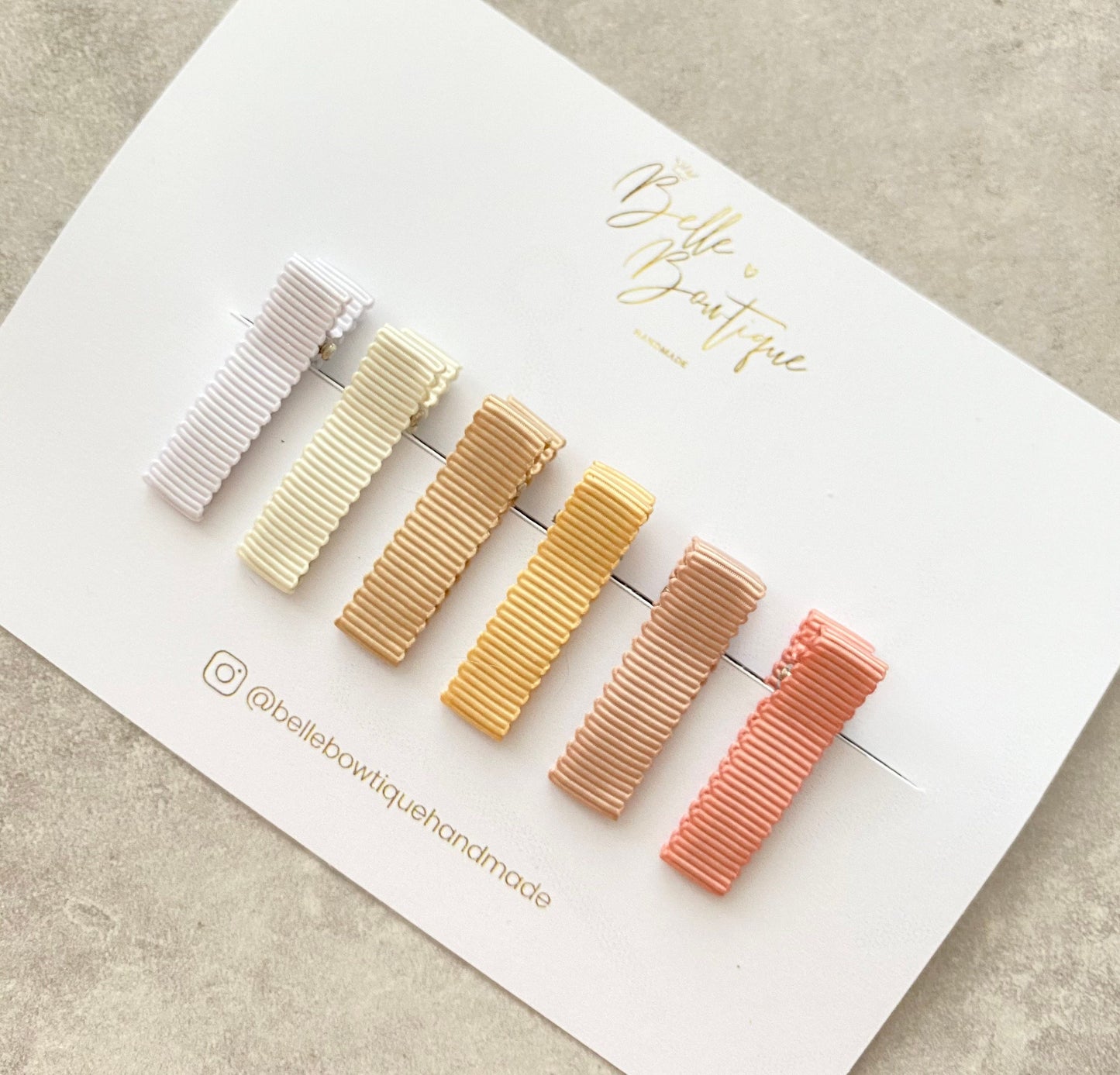 Nude Shades Ribbon Lined Fringe Clips