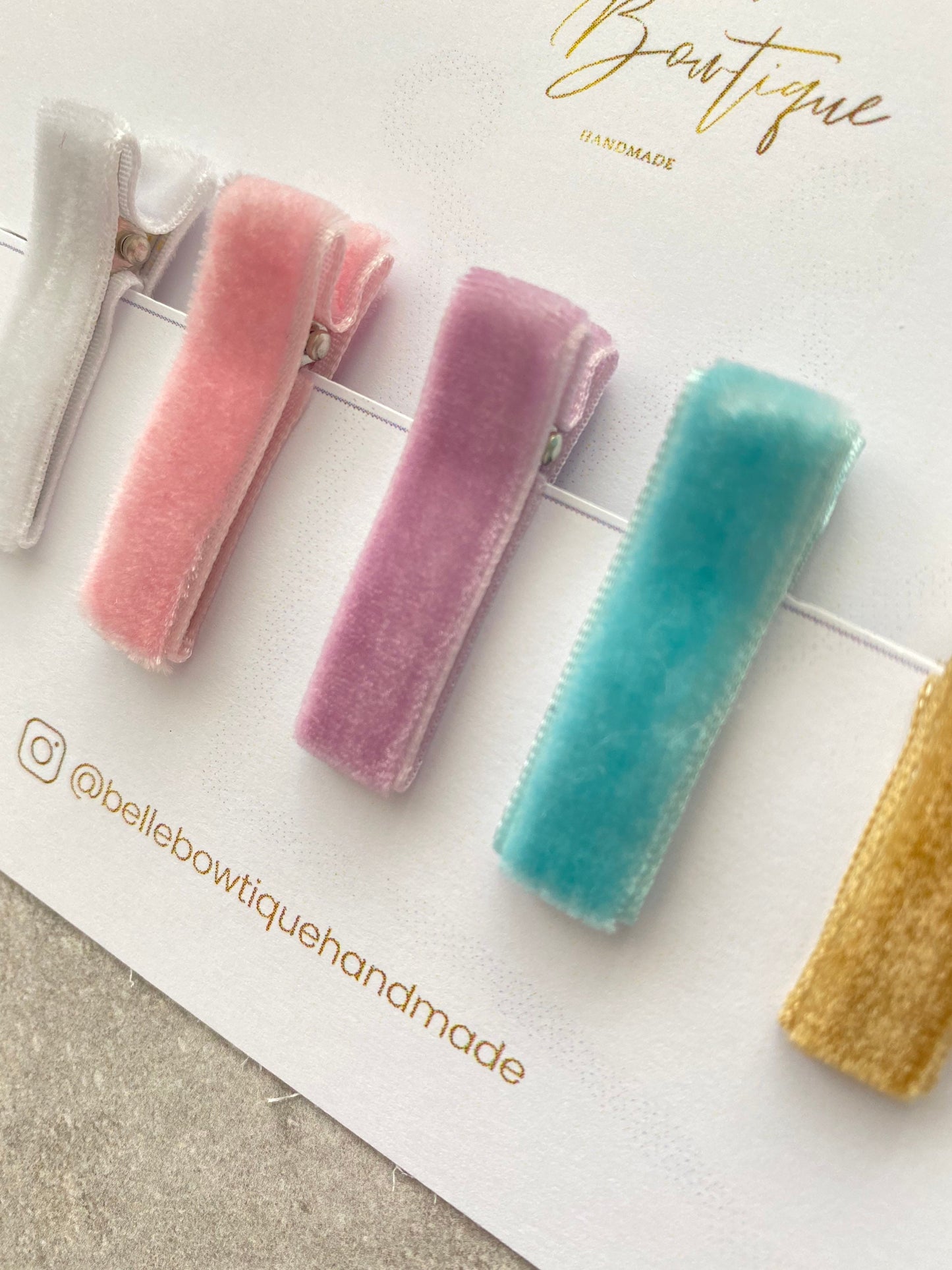 Velvet Ribbon Fringe Clips