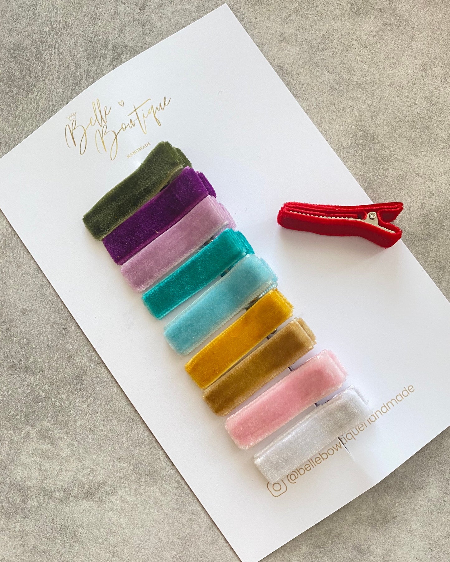 Velvet Ribbon Fringe Clips Pack of 10