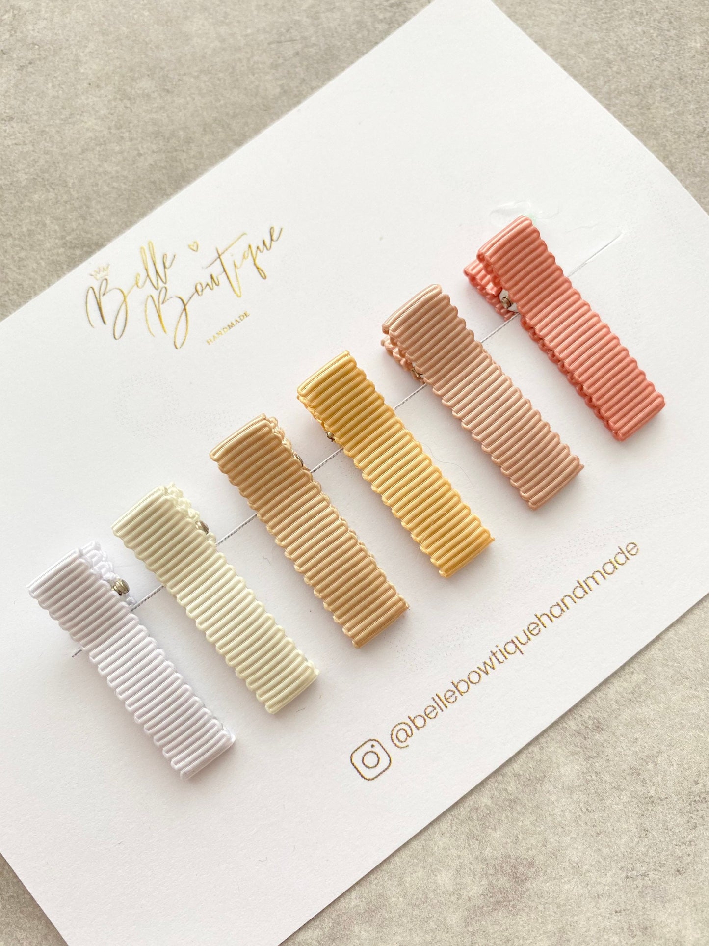 Nude Shades Ribbon Lined Fringe Clips