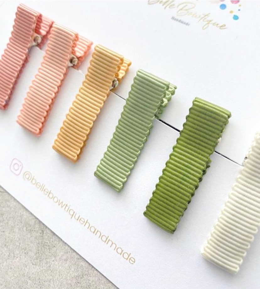 Rainbow ribbon fringe clips - small clips - mini clips - Hair clips for girls - small clips - toddler hair clips - baby hair clips