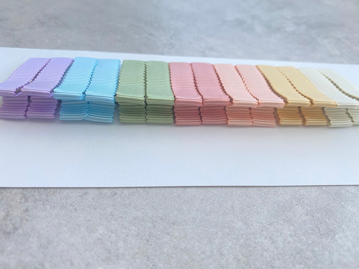 Rainbow Ribbon Fringe Clips Pack of 14- Small Clips - Mini Clips - Clip Pack - Baby Hair Clips - Toddler Hair Clips - Lined hair clip