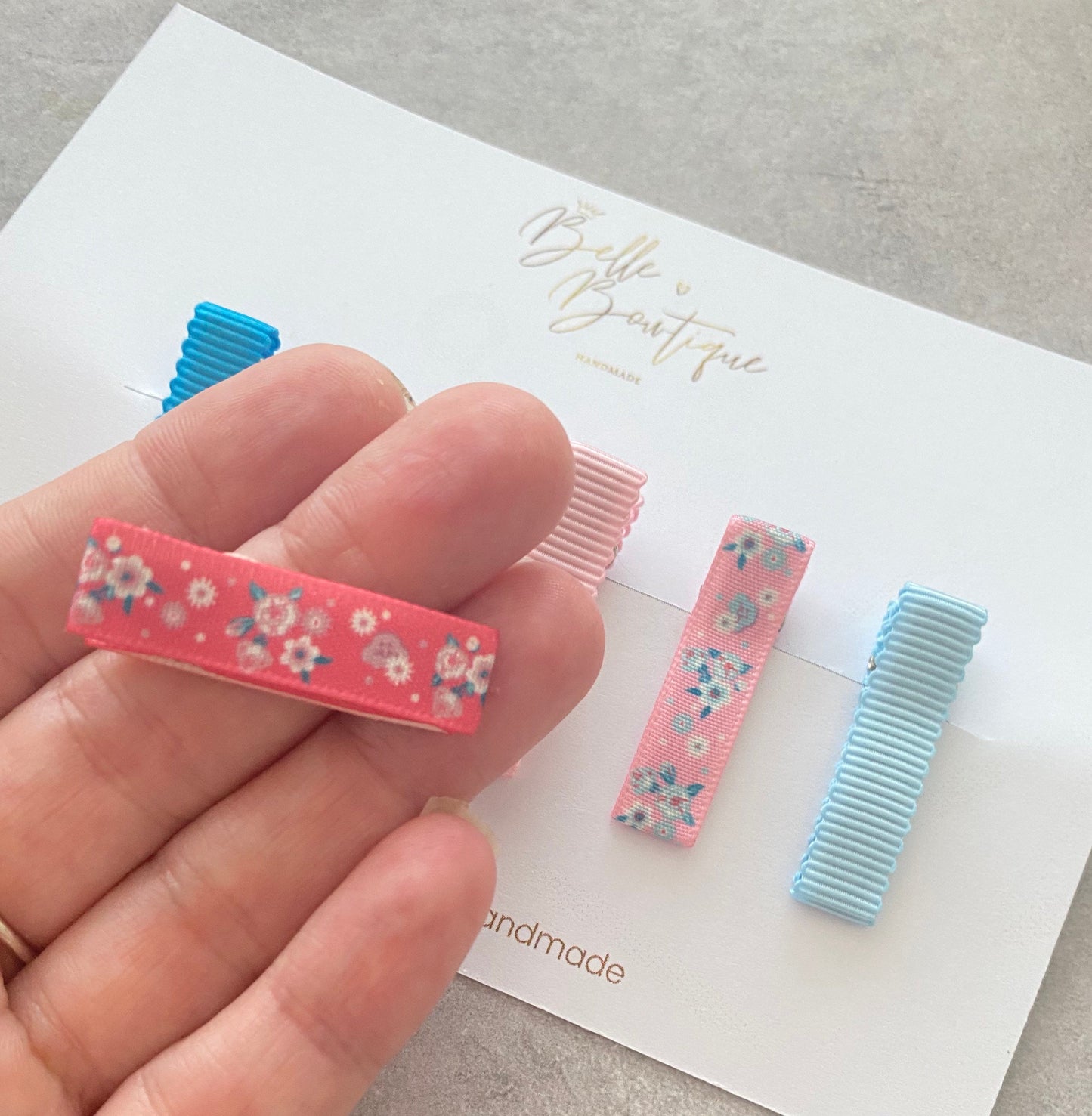 Rainbow Ribbon Fringe Clips Pack of 5 Pinks and Blues
