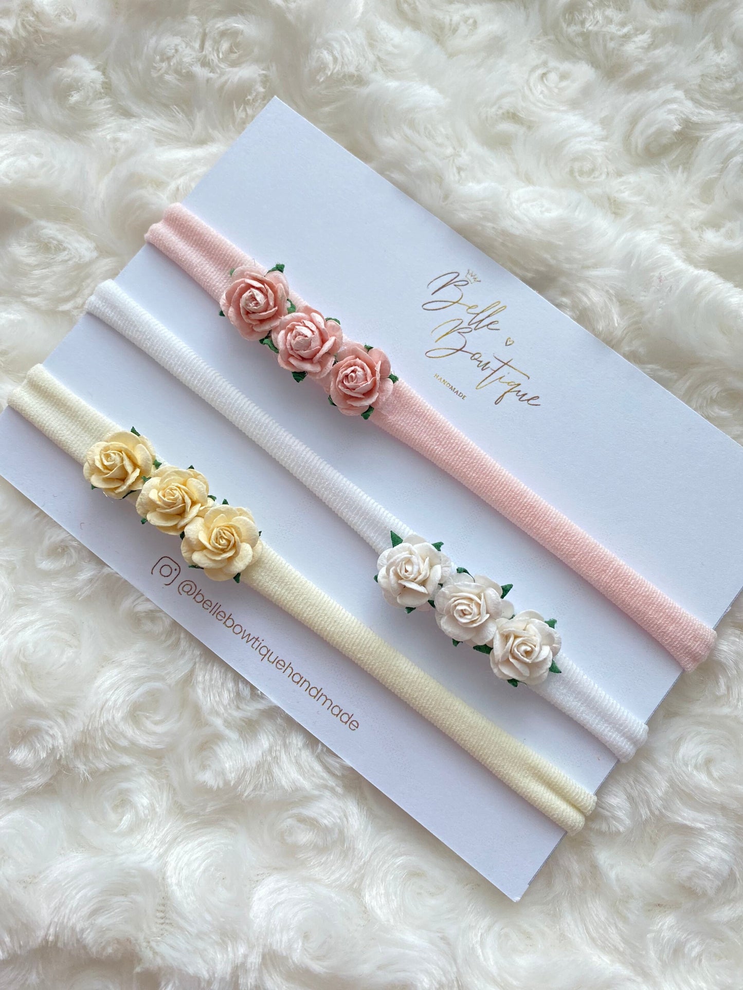 Trio of Roses Headband - 3 colours