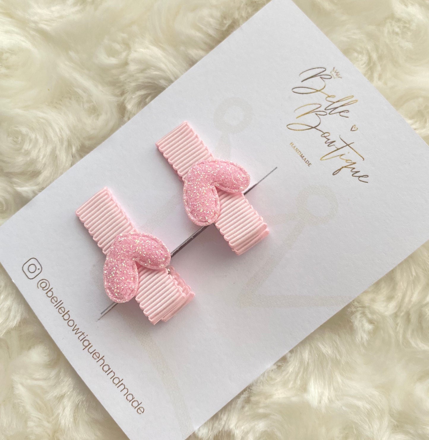 Heart fringe clips - mini clips - Hair clips for girls - small clips - toddler hair clips - baby hair clips - fully ribbon lined clips
