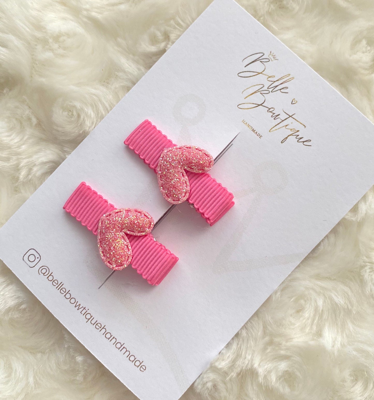 Heart fringe clips - mini clips - Hair clips for girls - small clips - toddler hair clips - baby hair clips - fully ribbon lined clips