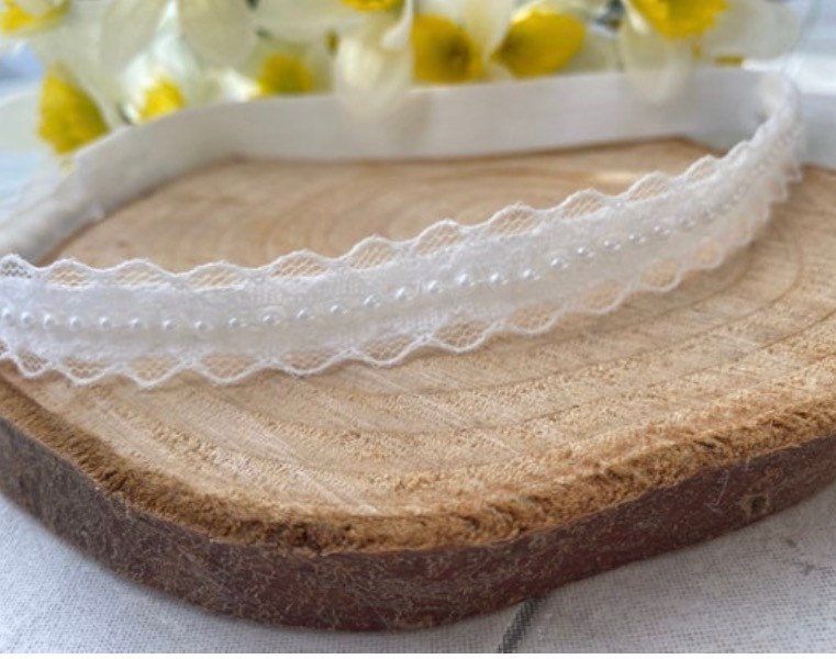 Pearl Christening Headband in White or Cream