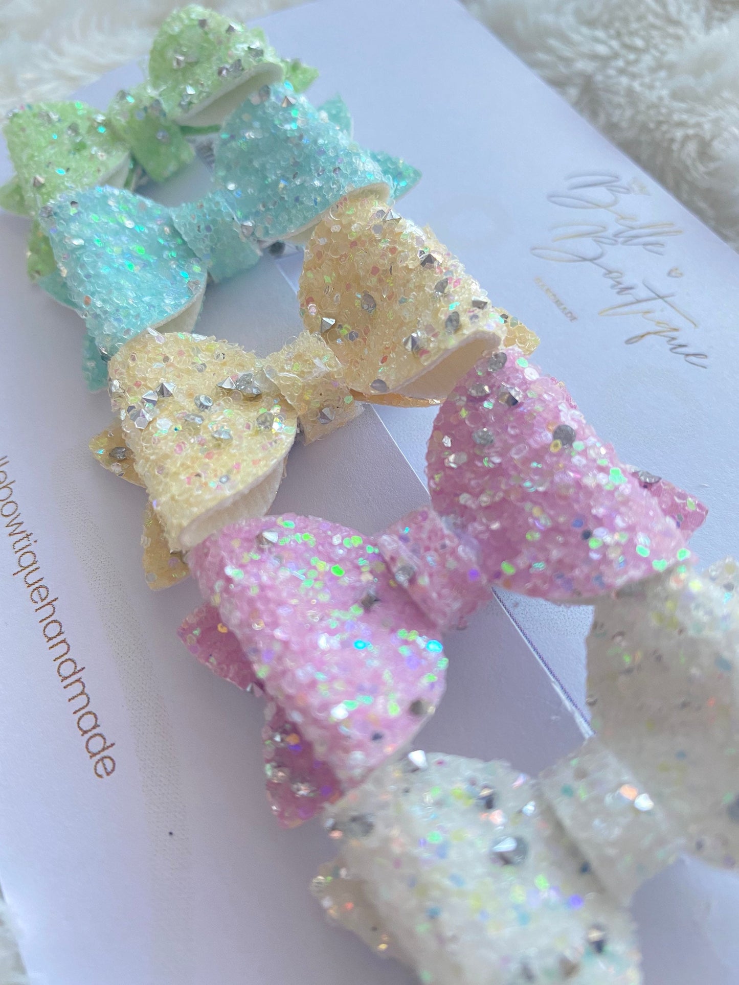 Diamond Shine Mini Bow Clip