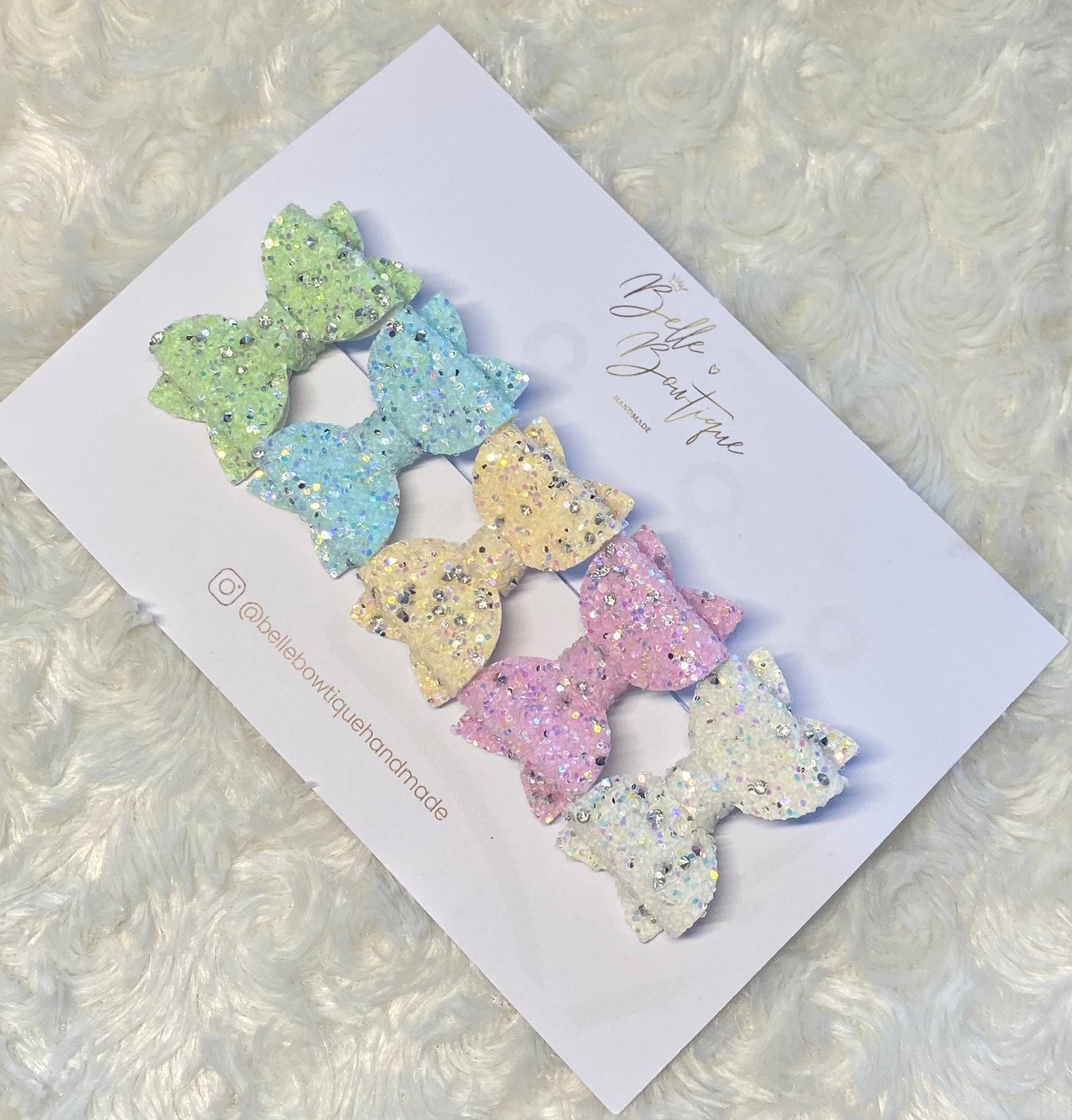 Diamond Shine Mini Bow Clip