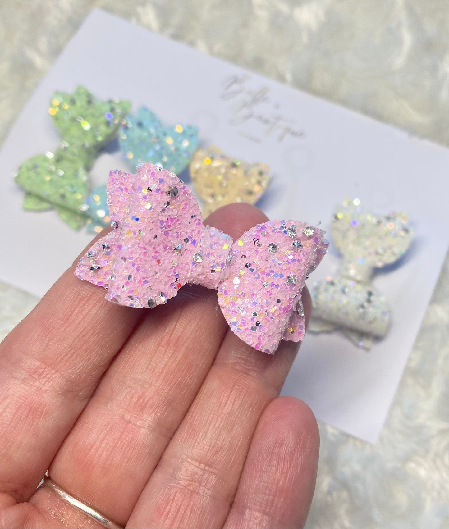 Diamond Shine Mini Bow Clip