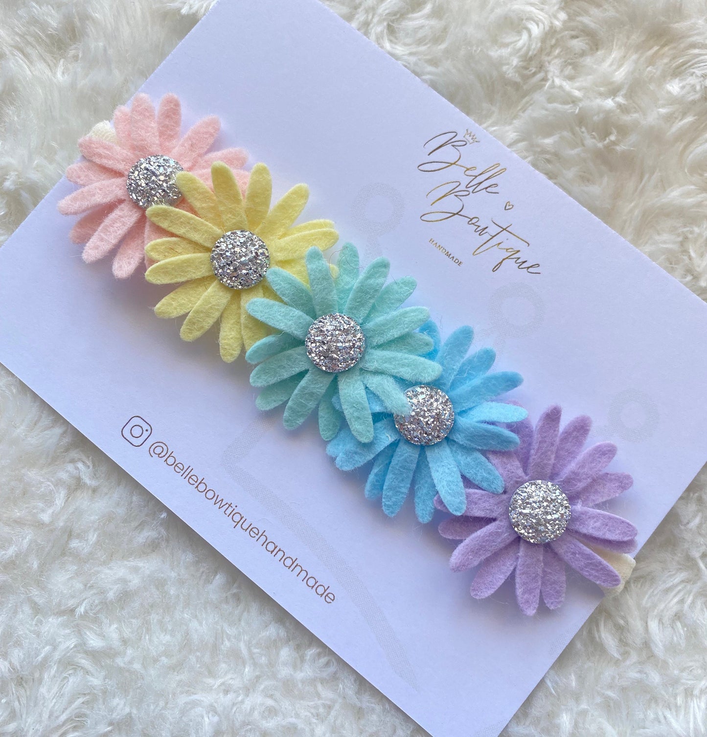 Felt Flower Rainbow Headband