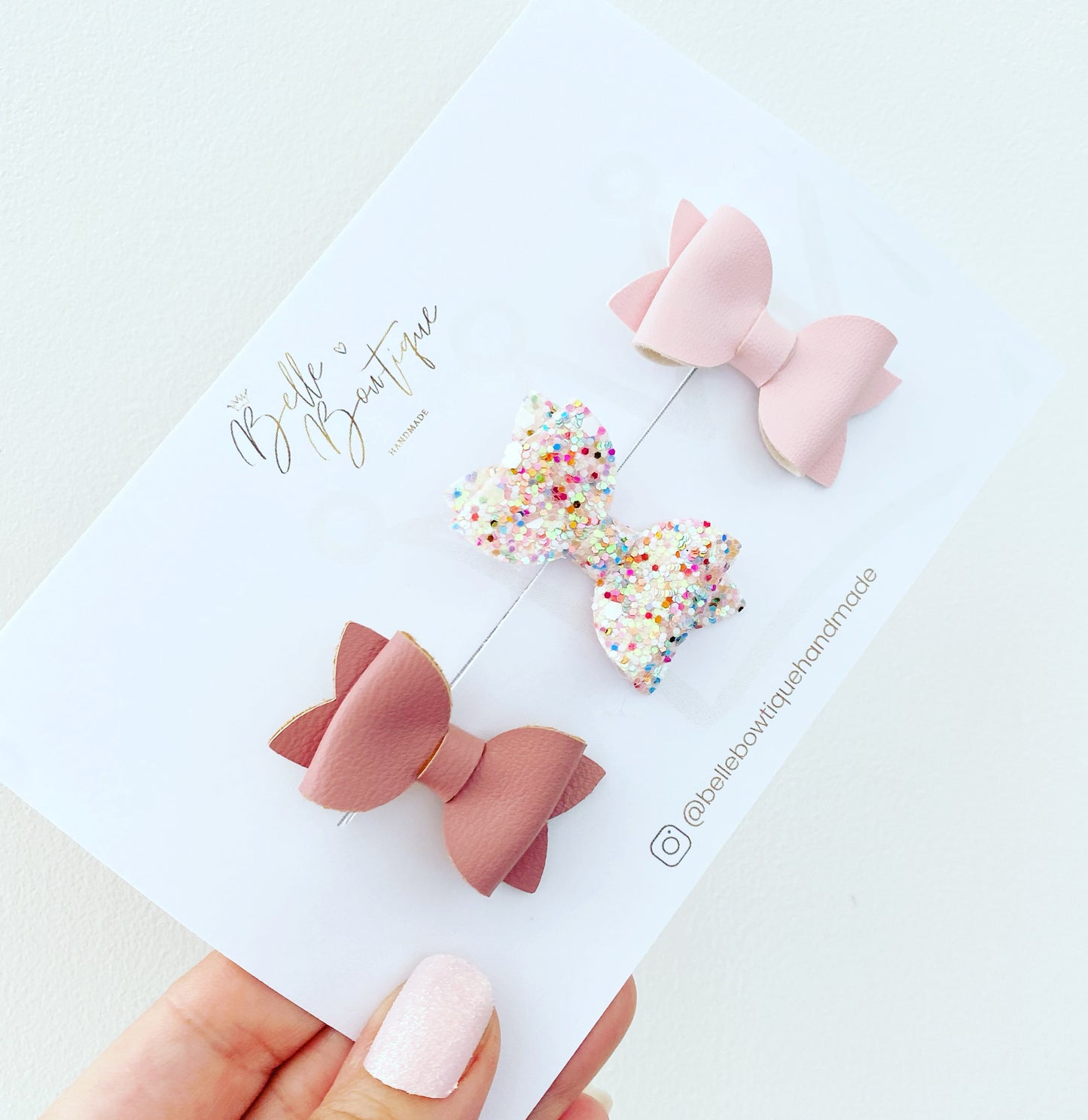 Mini Bow Clip - Pinks