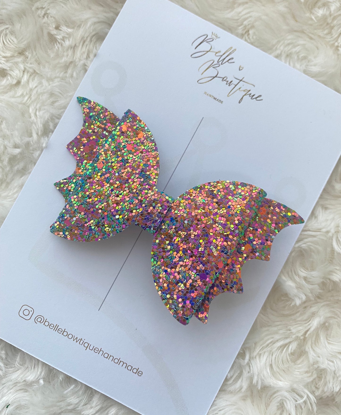 Halloween Bat Glitter Bow