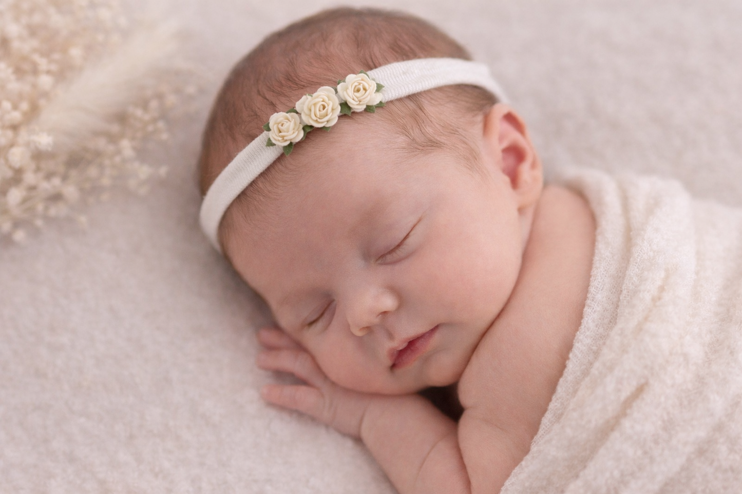 Trio of Roses Baby Headband Set- 3 colours