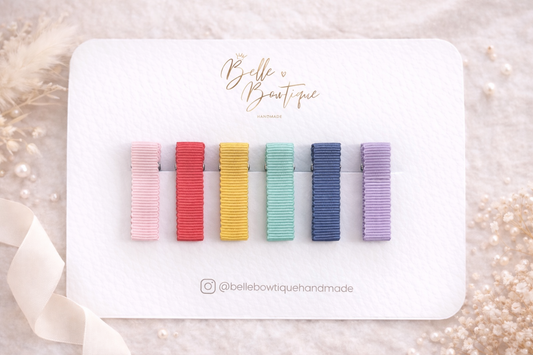 Rainbow Ribbon Lined Fringe clips pack of 6