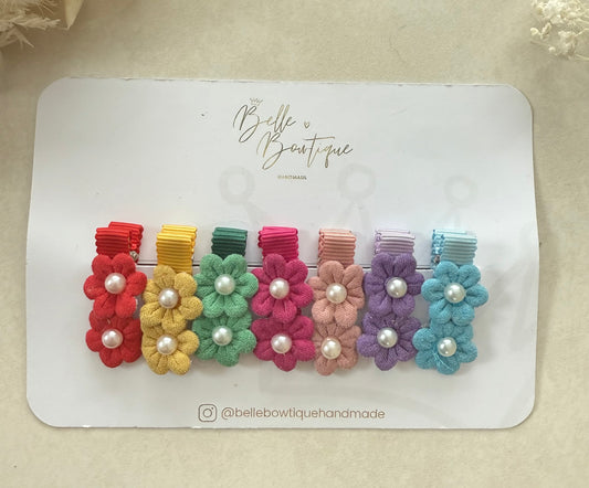 Double Flower Fringe Clips