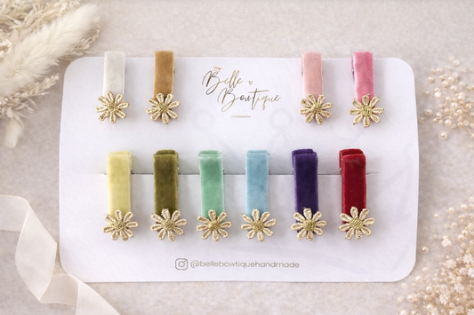 Velvet fringe clips - Choose colour