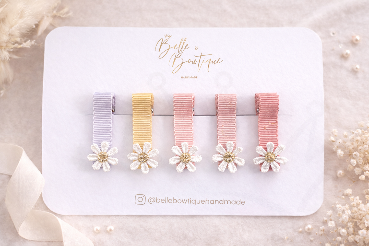 Fully Lined Flower Fringe Clips