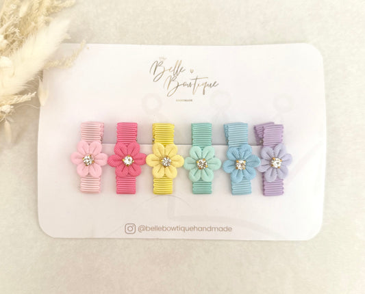 Flower Jewel Fully Lined Clips