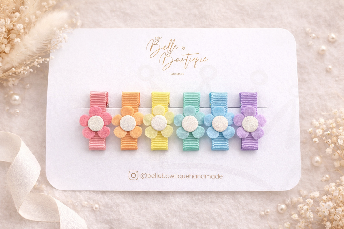 Fully Lined Flower Fringe Clip